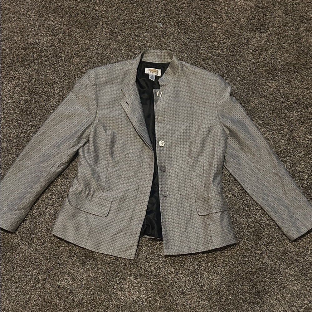 Talbots Black and White Textured Blazer